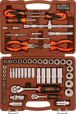 Набор инструмента универсальный 1/4", 1/2"DR, 69 предметов OMBRA OMT69S ― OMBRA